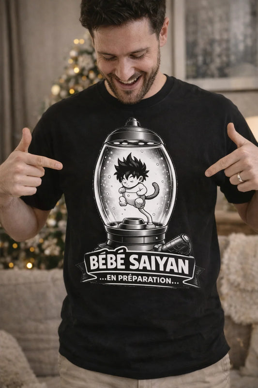 T-shirt Homme Annonce Grossesse "Bébé Saiyan en préparation" | Cadeau Futur Papa | L'Atelier Eure'iginal