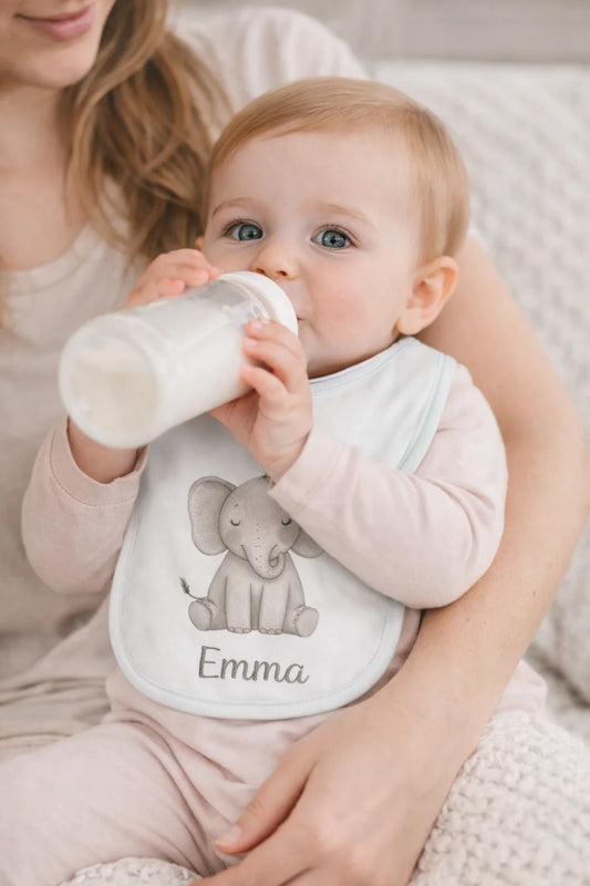 Bavoir Bébé Personnalisé avec Prénom | Motifs Animaux | L'Atelier Eure'iginal