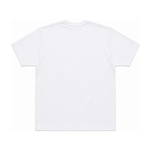 T-shirt blanc uni vue de dos, pose a plat